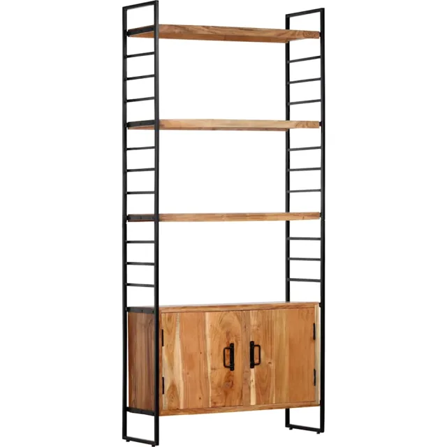 vidaXL Boekenkast met 4 schappen 80x30x180 cm massief acaciahout Bruin