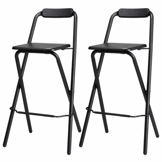 Relaxwonen Barkruk - Zwart - Set van 2 Krukken - 94×50×46 cm