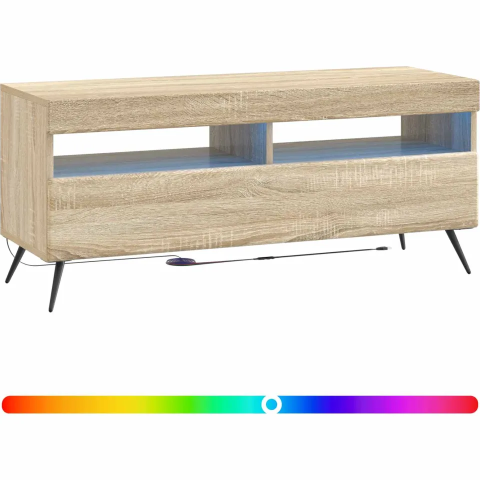 vidaXL LED tv-meubel Sonoma Eiken Bewerkt hout Bruin
