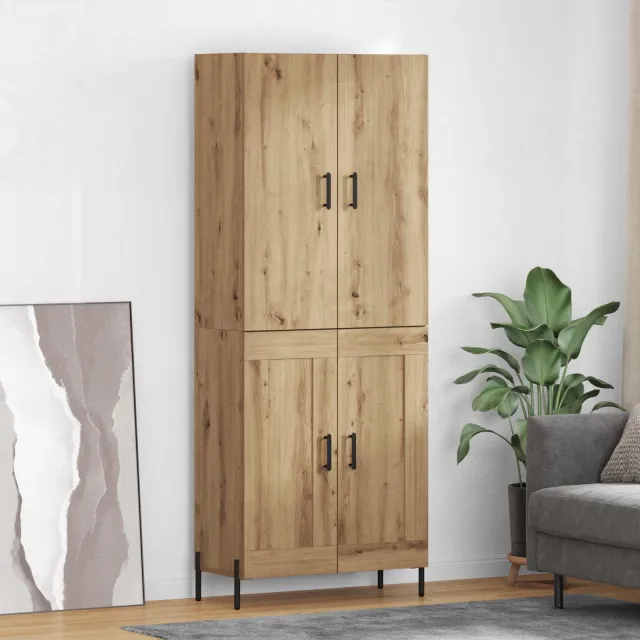 vidaXL Highboard Artisan Eiken 69,5 x 34 x 180 cm Bewerkt hout, foto 2
