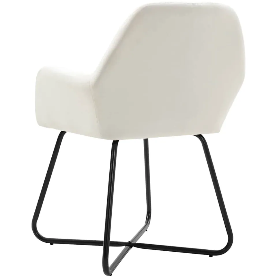 vidaXL Eetkamerstoelen 6 st stof crèmekleurig, foto 4