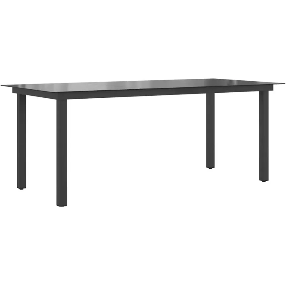 vidaXL Tuintafel 190x90x74 cm aluminium en glas zwart