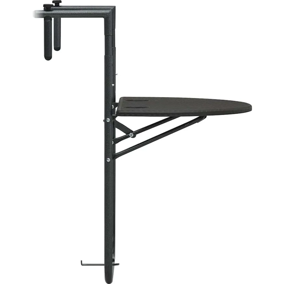 vidaXL Balkontafel hangend 60x64x83,5 cm rattan-look kunststof bruin, foto 4