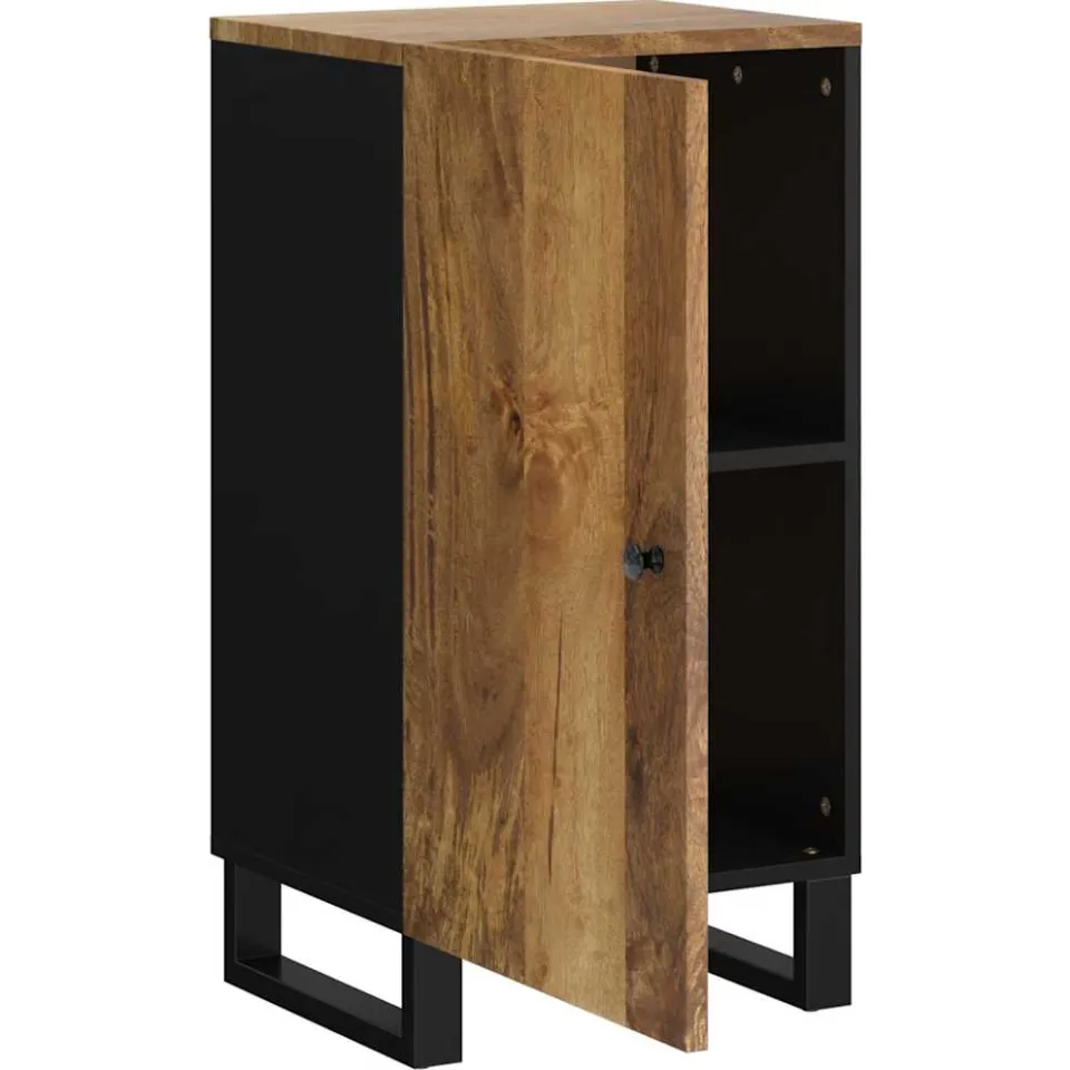 vidaXL Dressoir met deur 40x31x75 cm massief mangohout bruin, foto 4