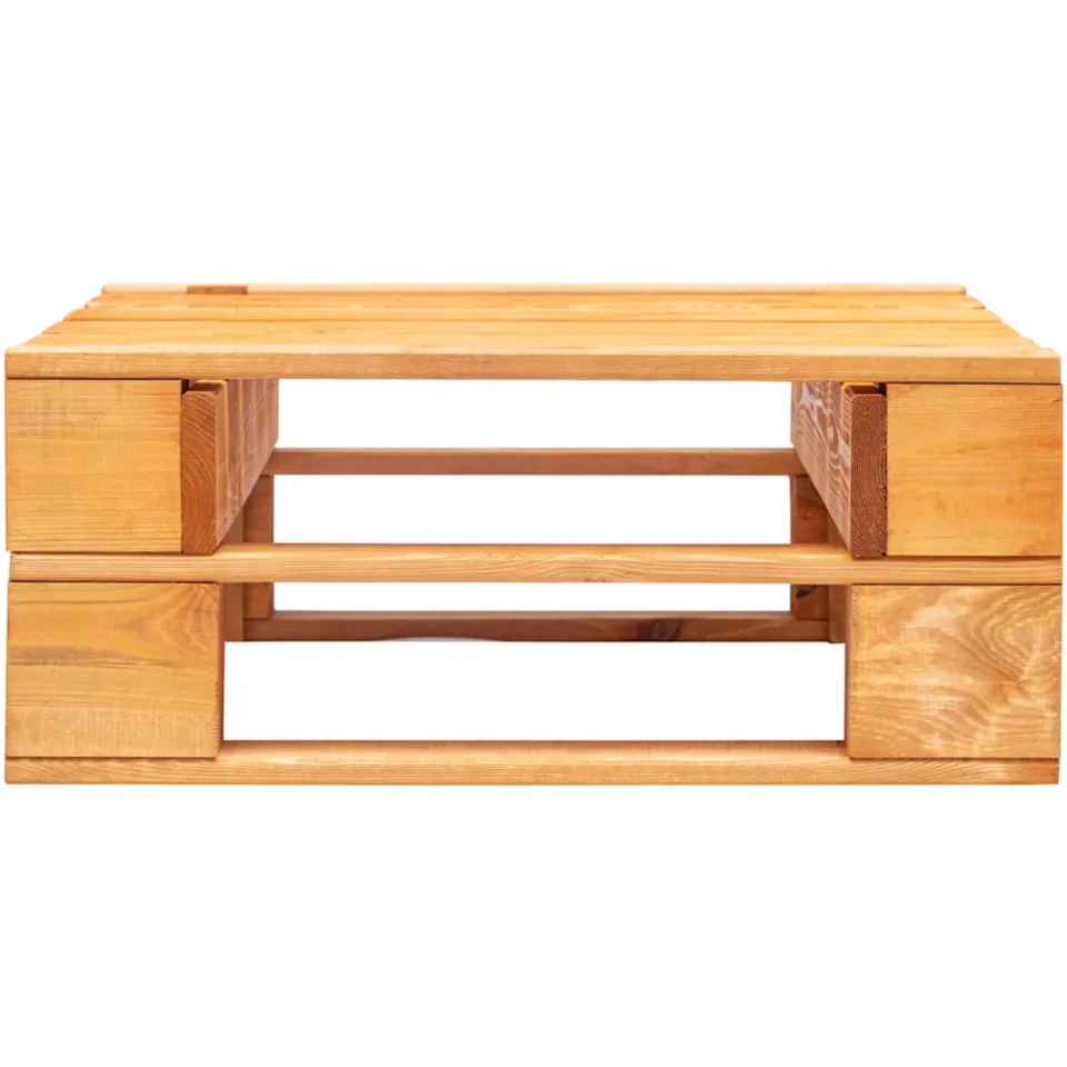 vidaXL Tuinpoef met zandkleurig kussen pallet hout honingbruin, foto 4