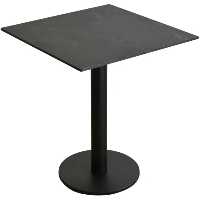 KOLM Balkontafel - Vierkant HPL-blad 65 x 65 cm - Zwarte stalen voet