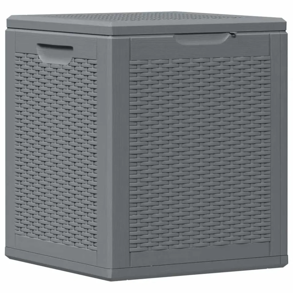 vidaXL Tuinbox 90 L PP rattan grijs, foto 3
