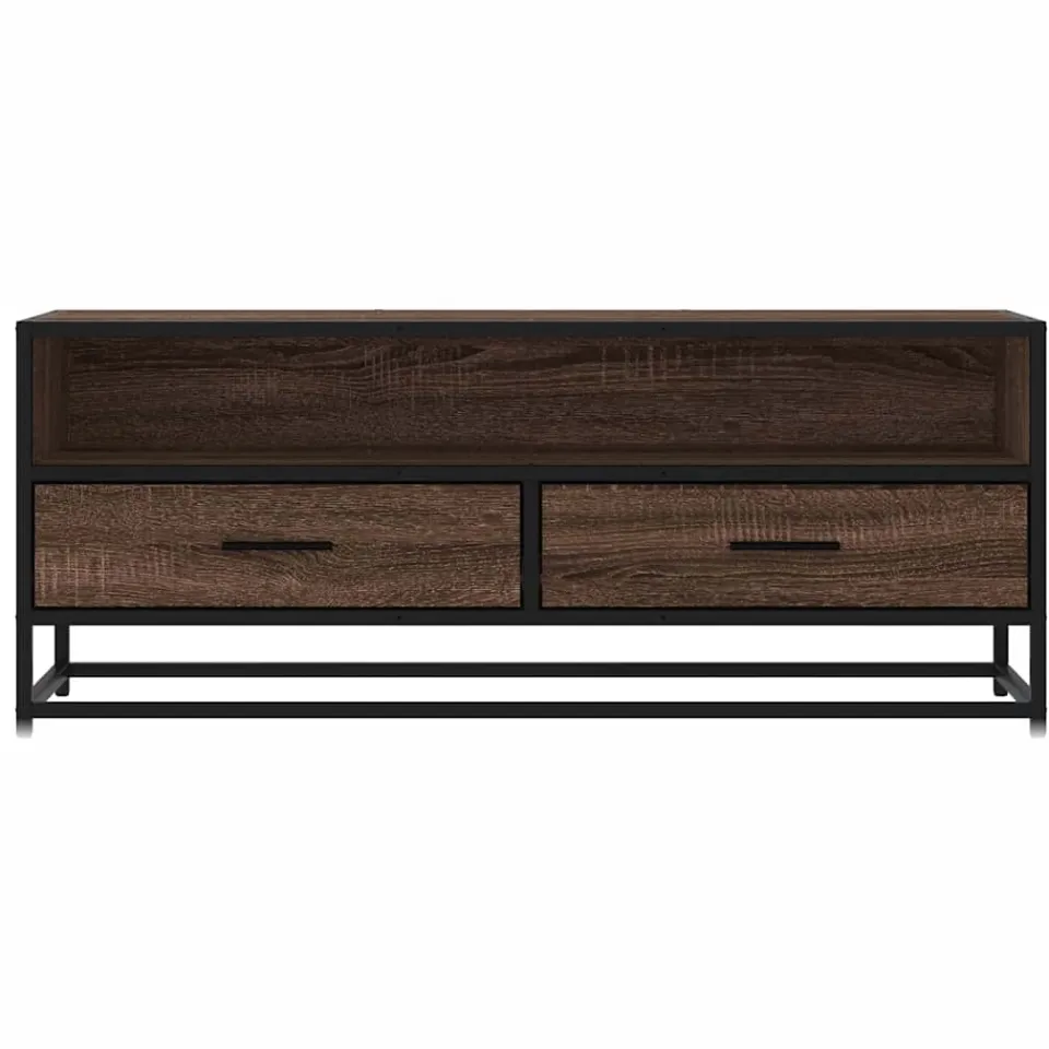 vidaXL Tv-meubel 100x34,5x40 cm bewerkt hout metaal bruin eikenkleur, foto 4