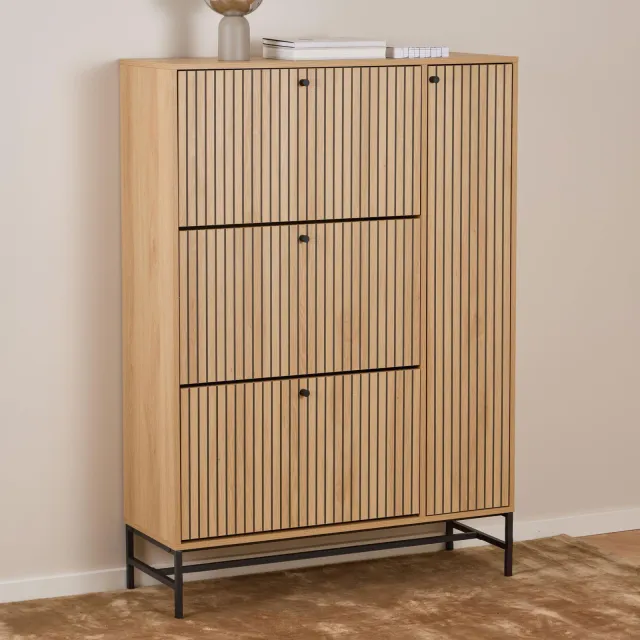 Bendt Schoenenkast 'Davon' Eikenlook, 140 x 99cm Naturel