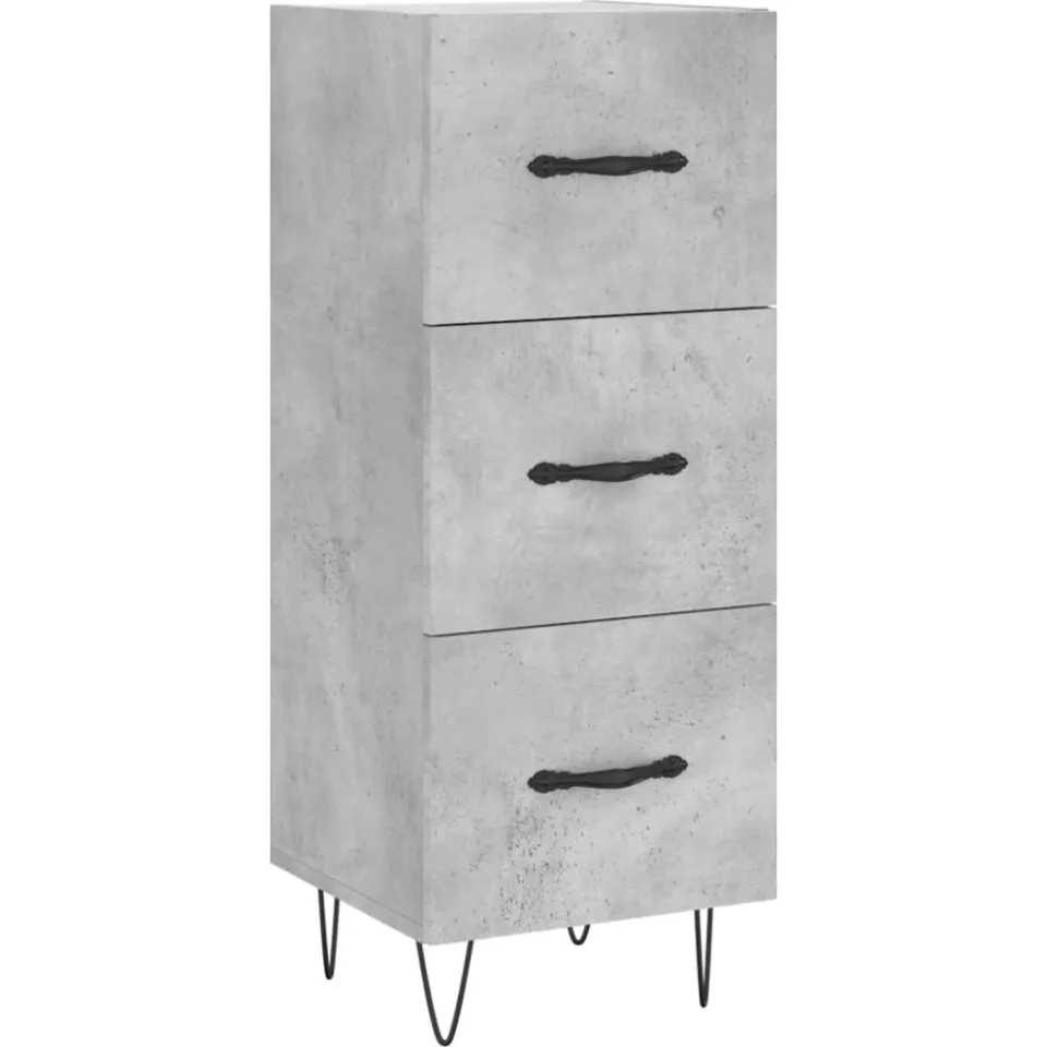 vidaXL Dressoir 34,5x34x90 cm bewerkt hout betongrijs grijs, foto 3