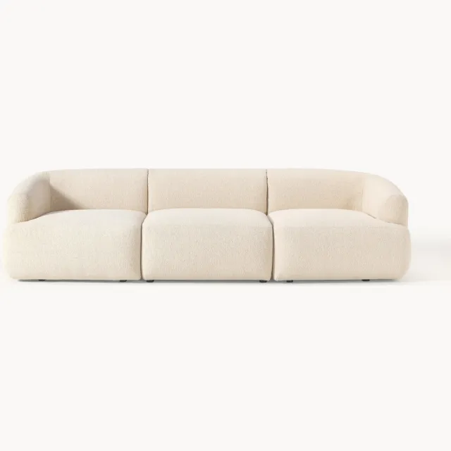 Westwing Collection Modulaire bouclé bank Sofia (4-zits) Beige