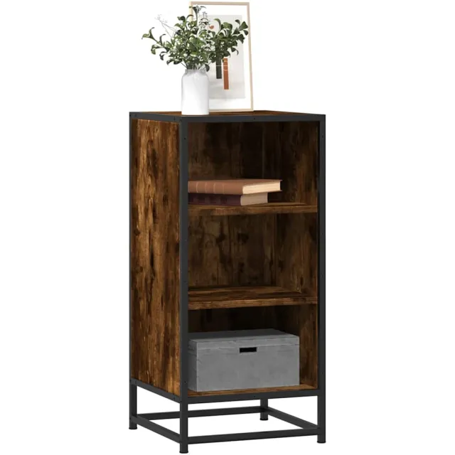vidaXL Dressoir 35,5x35x76 cm bewerkt hout en metaal gerookt eiken Bruin