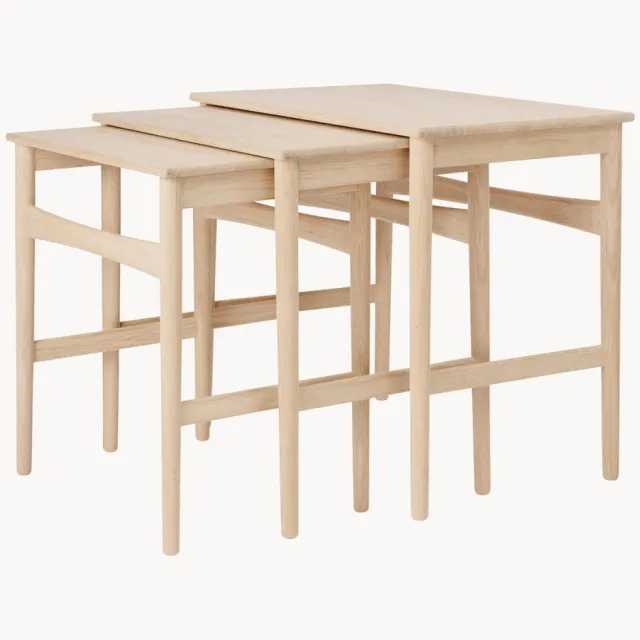 Carl Hansen & Søn Bijzettafels CH004 van eikenhout, 3-delig Bruin