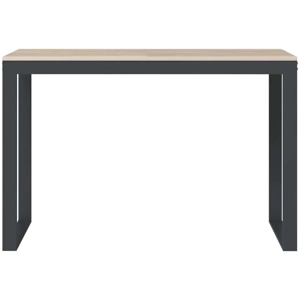 vidaXL Computerbureau 110x60x73 cm spaanplaat zwart en eikenkleurig Bruin