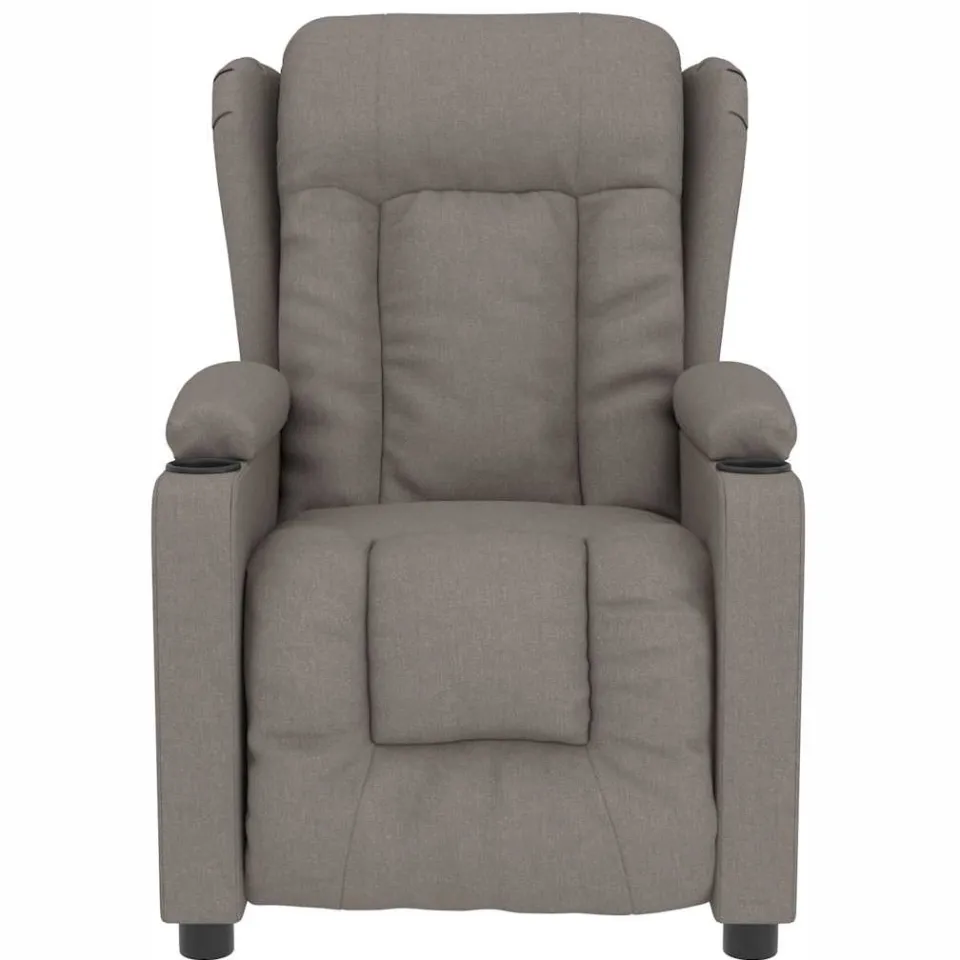 vidaXL Massagestoel stof taupe