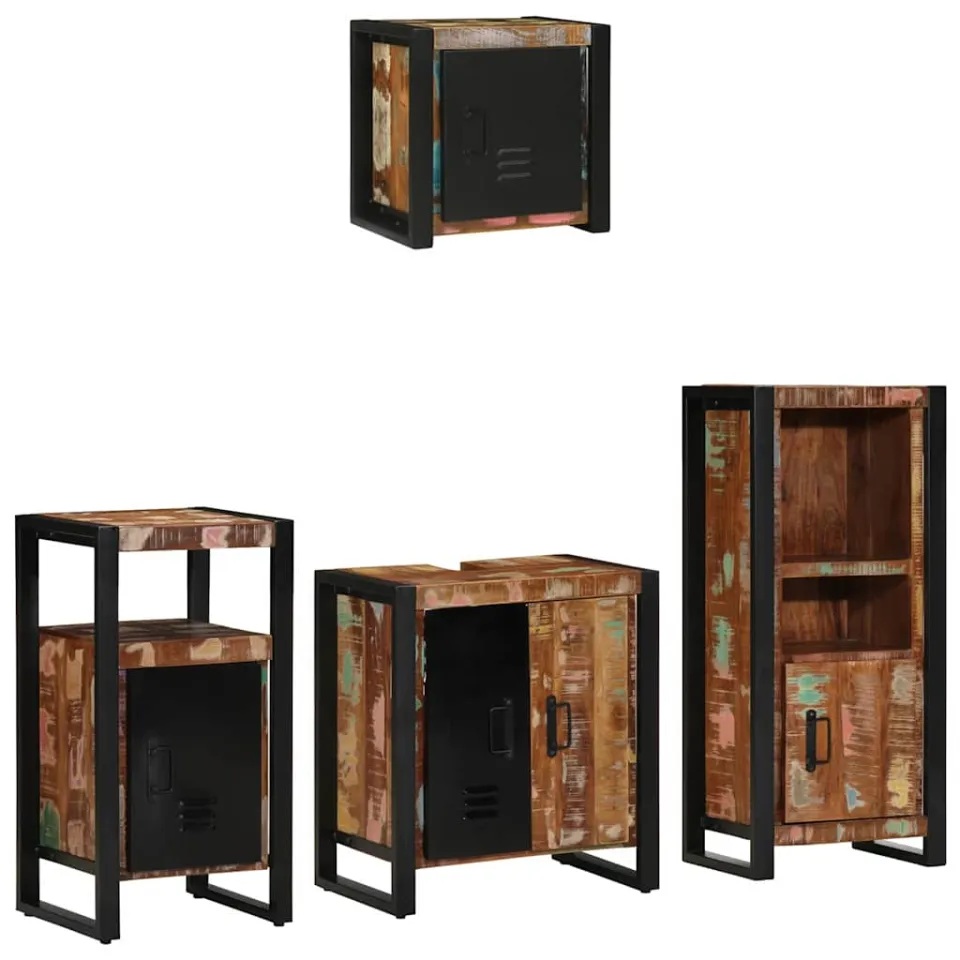 vidaXL Badkamermeubelset 4 st Multikleur en Zwart 55 x 35 x 60 cm, foto 2