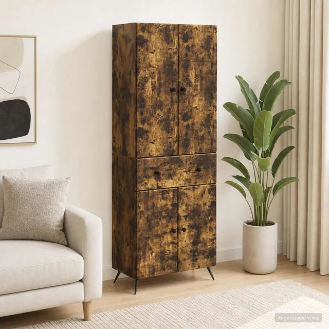 vidaXL Kastenset 2 st Gerookt eiken 66 x 34.5 x 90 cm Bewerkt hout, foto 2