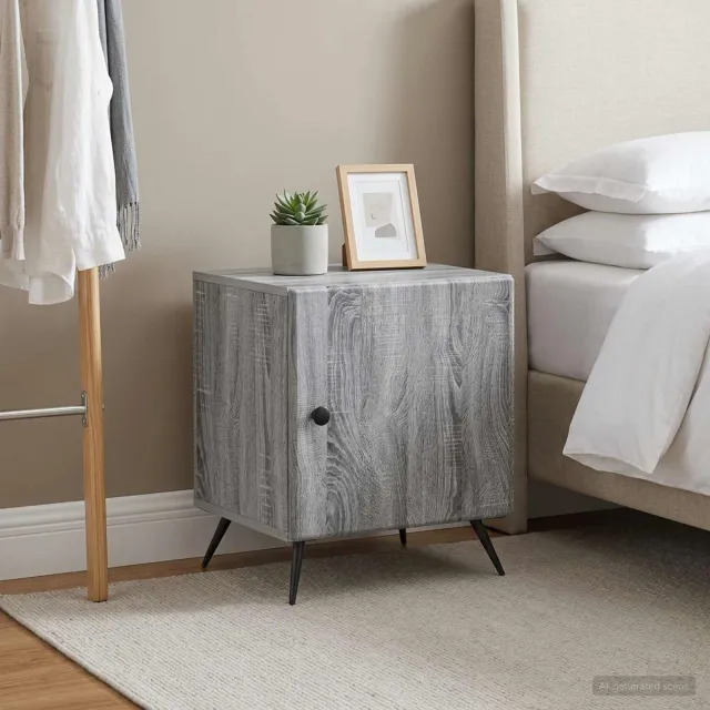 vidaXL Nachtkastje 2 st Grijs sonoma 43 x 34,5 x 50 cm Bewerkt hout, foto 2