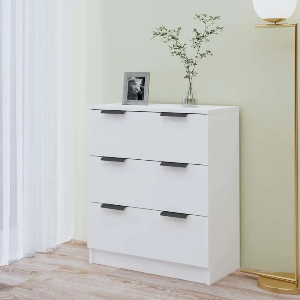 vidaXL Dressoir 60x30x70 cm bewerkt hout wit, foto 3