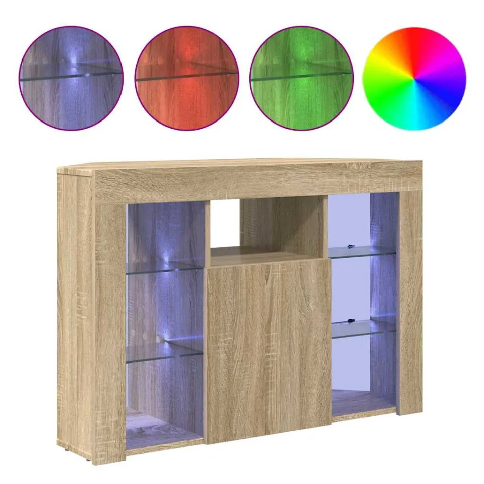 vidaXL Hoek LED TV Kast 100x40x68cm Sonoma Eiken Bewerkt hout, foto 3