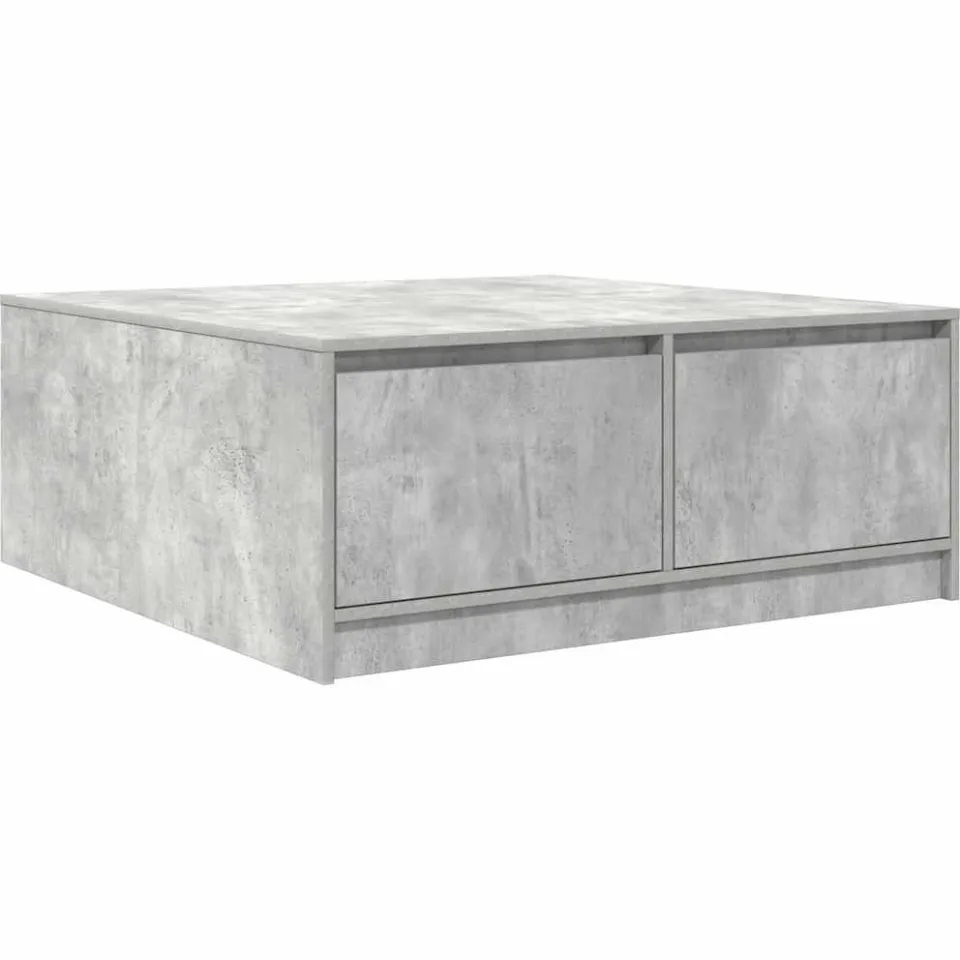 vidaXL Salontafel met lades 100x100x40 cm betongrijs grijs, foto 3