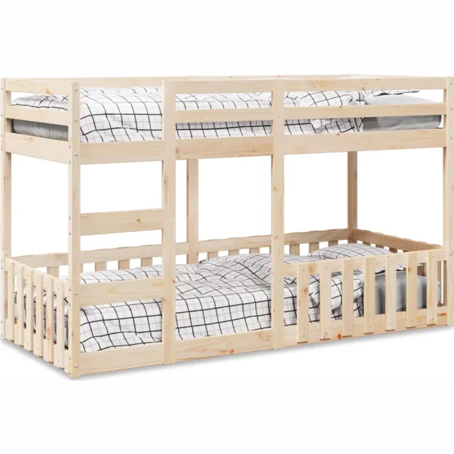 vidaXL Stapelbed massief grenenhout 80x200 cm Bruin