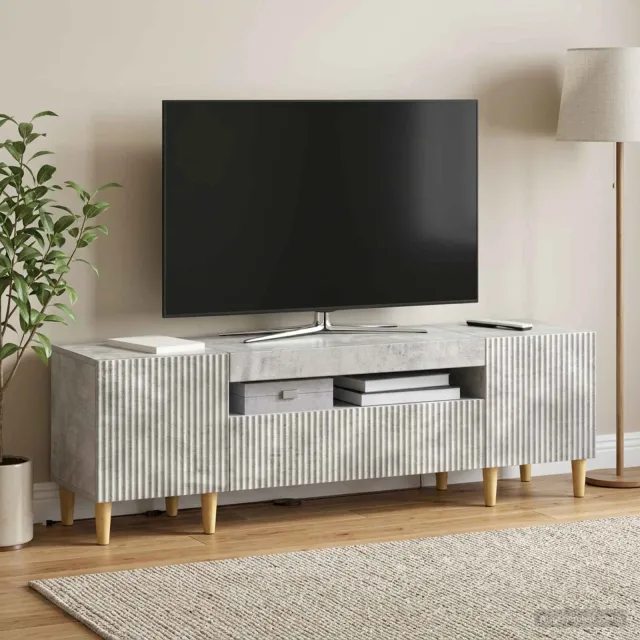 vidaXL LED tv-meubel ARNHEM 153 x 35 x 43 cm Betongrijs Bewerkt hout