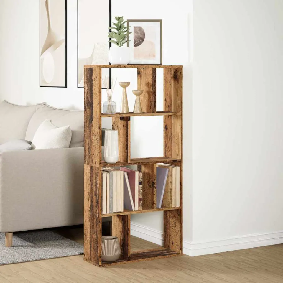 vidaXL Boekenkast 60x20x120,5 cm bewerkt hout oud houtkleurig bruin, foto 4