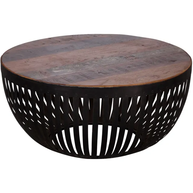 Cosmo Casa Salontafel - IJzeren onderstel - 70 x 70 x 33 cm Bruin