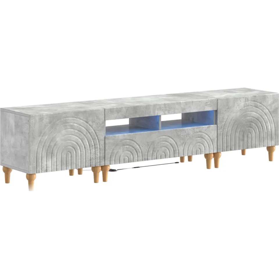 vidaXL 3-delige LED TV-kast Betongrijs Bewerkt hout