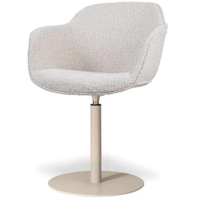 Nolon Niva-Mare draaibare tulp eetkamerstoel bouclé beige - beige onderstel