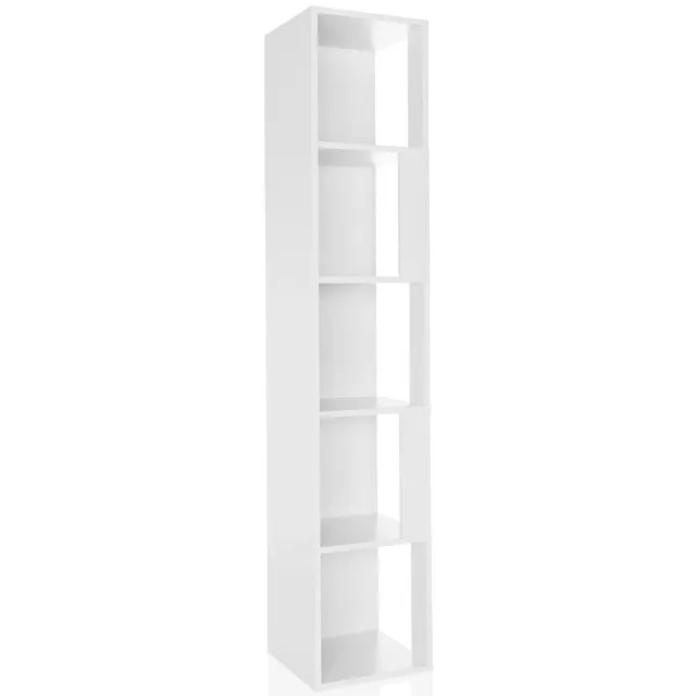 hjh LIVING Staande kast / roomdivider KALAG S 31,5x31,5x160 cm 5 niveaus wit mat hjh LIVING