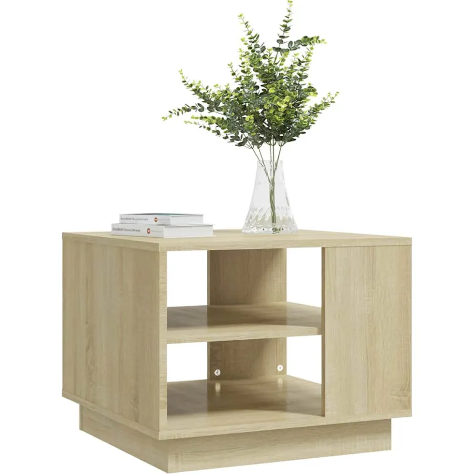 vidaXL Salontafel 55x55x43 cm bewerkt hout sonoma eikenkleurig Bruin