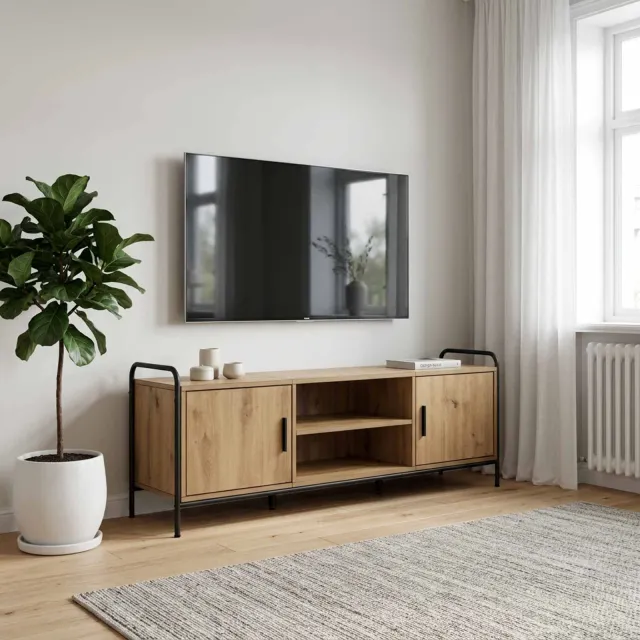 vidaXL Tv-meubel 133 x 33 x 50 cm Artisanaal eiken Bewerkt hout Bruin