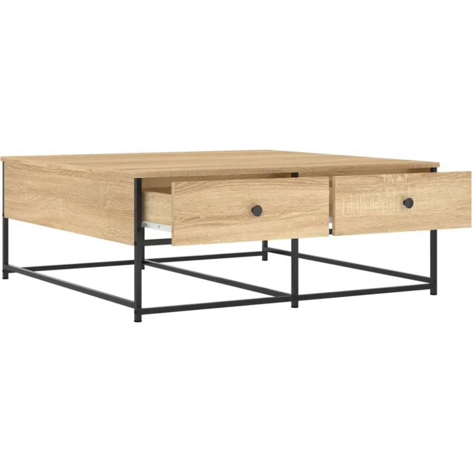 vidaXL Salontafel 100x99x40 cm bewerkt hout sonoma eikenkleurig Bruin