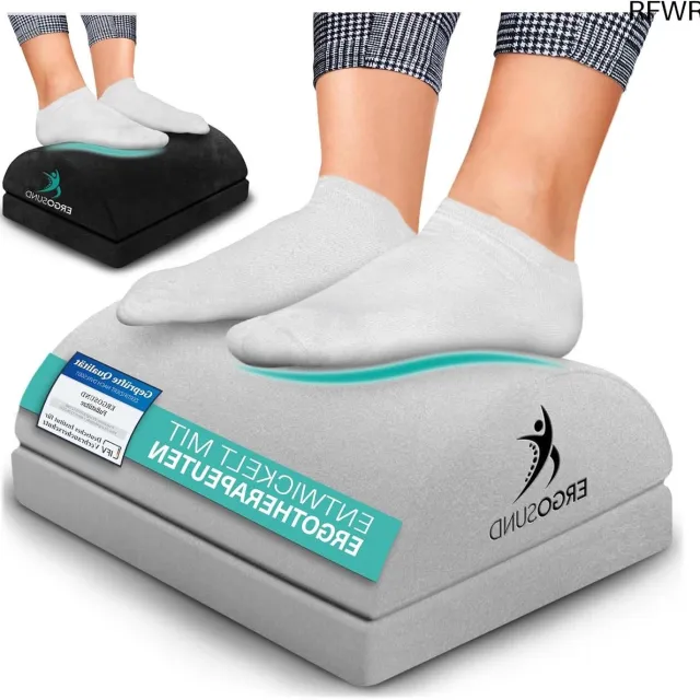 RFWR In hoogte verstelbare voetensteun voor bureau met antislip, ergonomisch design en premium schuimkern Grijs