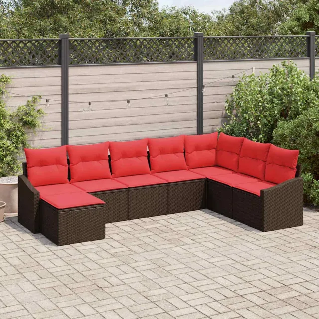 vidaXL Bankstel 8 st Bruin poly rattan, foto 2