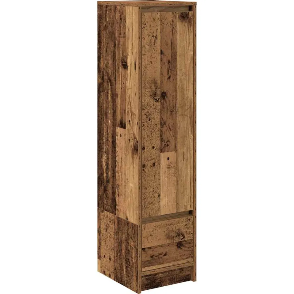 vidaXL Hoge kast 29,5x34x119,5 cm bewerkt hout oud hout Bruin