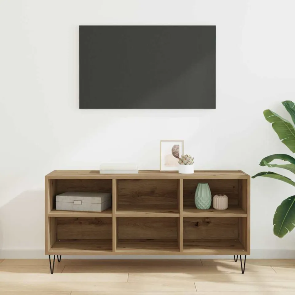 vidaXL TV-kast 103,5 x 30 x 50 cm Artisan Eiken Bewerkt hout, foto 4