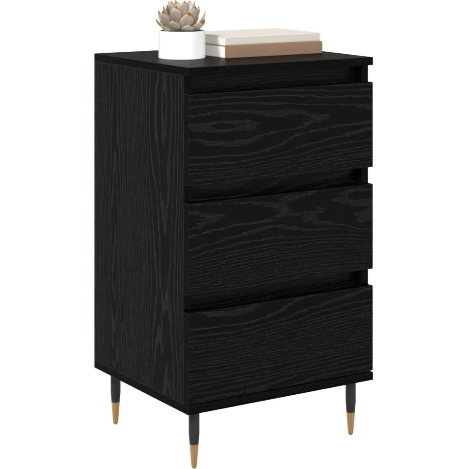 vidaXL Dressoir Zwart eiken 35 x 40 x 70 cm Bewerkt hout