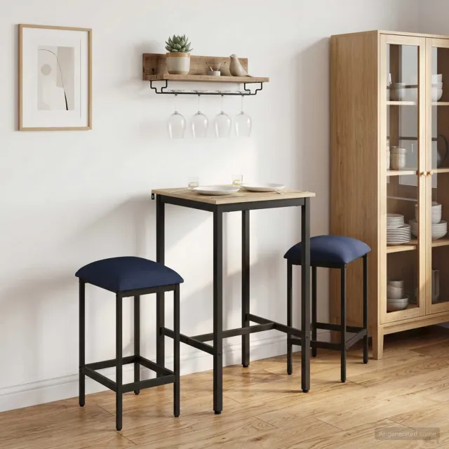 vidaXL Barkruk 2 st Blauw 40 x 32 x 64 cm Bewerkt hout