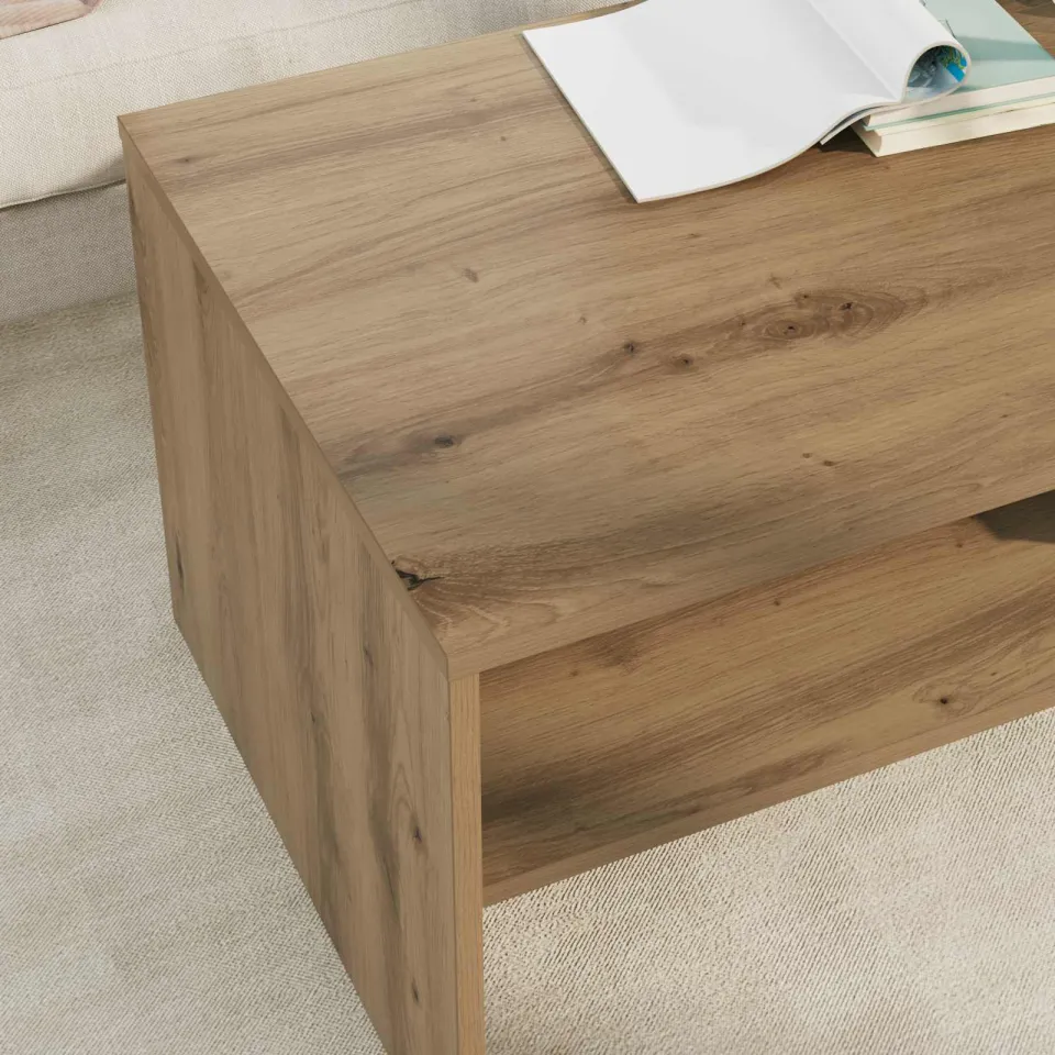 vidaXL Salontafel Artisan Eiken 100 x 50 x 40 cm Bewerkt hout, foto 4