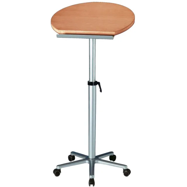 Maul Statafel - stervoet met wielen - beuken look - metaal - 1 stuk - 61 x 61 x 120 cm bruin|zilver|zwart