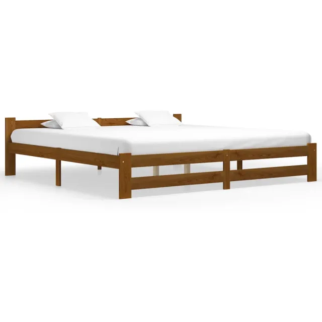 vidaXL Bedframe massief grenenhout honingbruin 200x200 cm