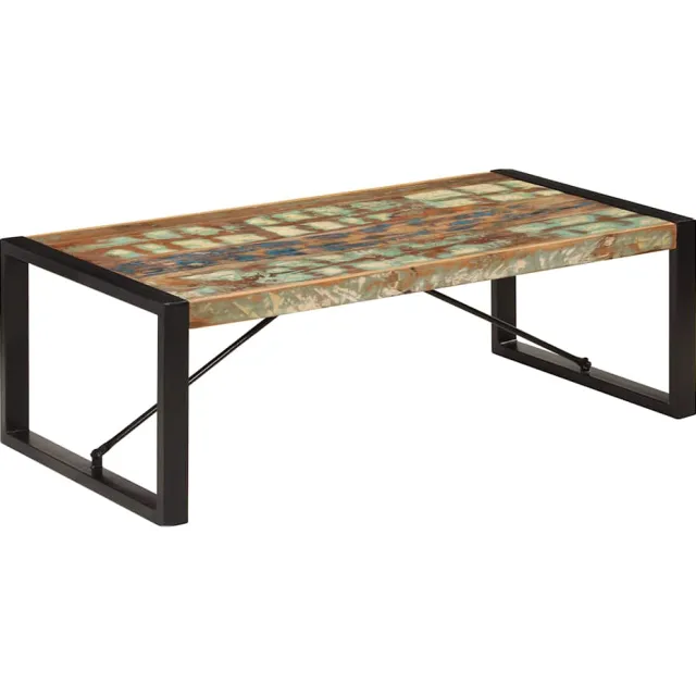 vidaXL Salontafel 120x60x40 cm massief gerecycled hout meerkleurig, foto 2
