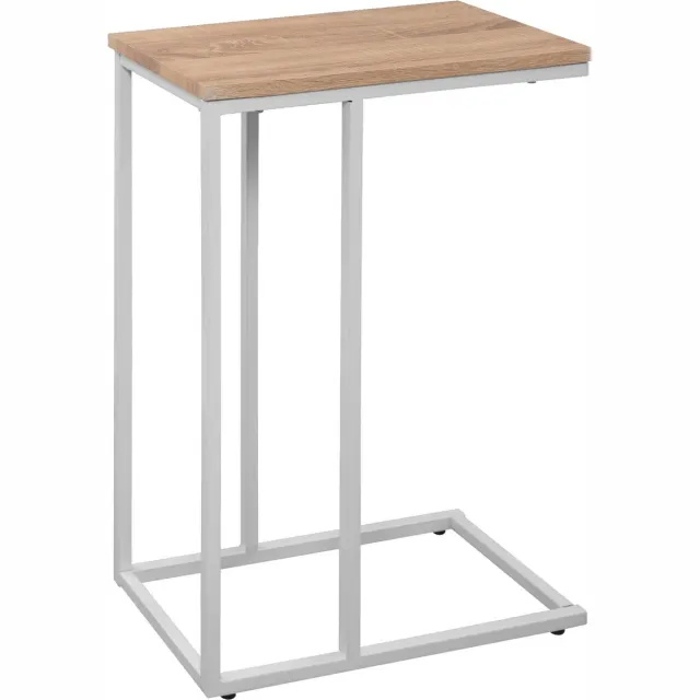 BukkitBow Luxe Bijzettafel / Koffietafel - met Metalen Frame - Geschikt voor Laptop (63CM Hoog) - Wit