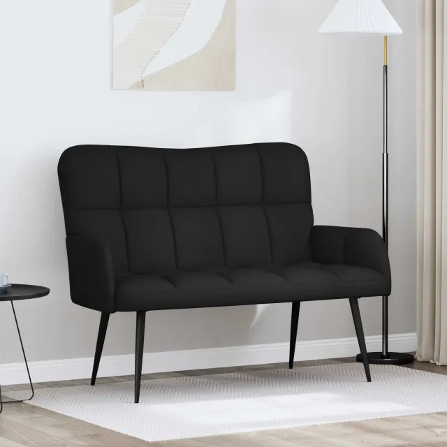 vidaXL 2-Zits Sofa Zwart 115 x 61 x 87 cm Stof