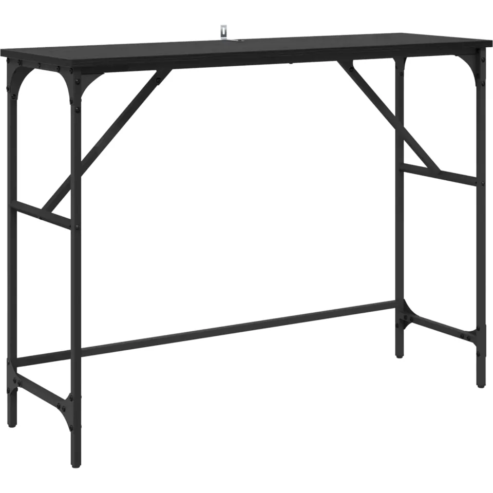 vidaXL Wandtafel Zwart Eiken 100 x 32 x 75 cm Bewerkt hout, foto 3