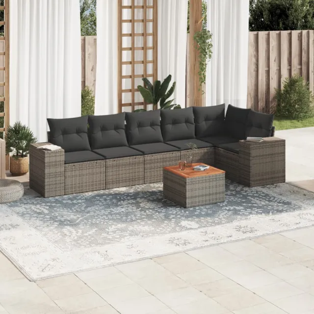 vidaXL Patio Sofa Set 6-zits Grey, foto 2