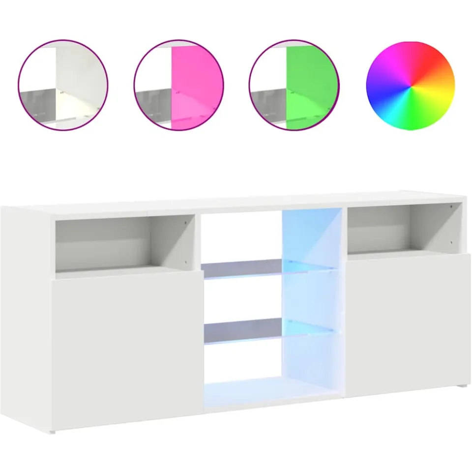 vidaXL Tv-meubel met LED-verlichting 120x30x50 cm wit, foto 3